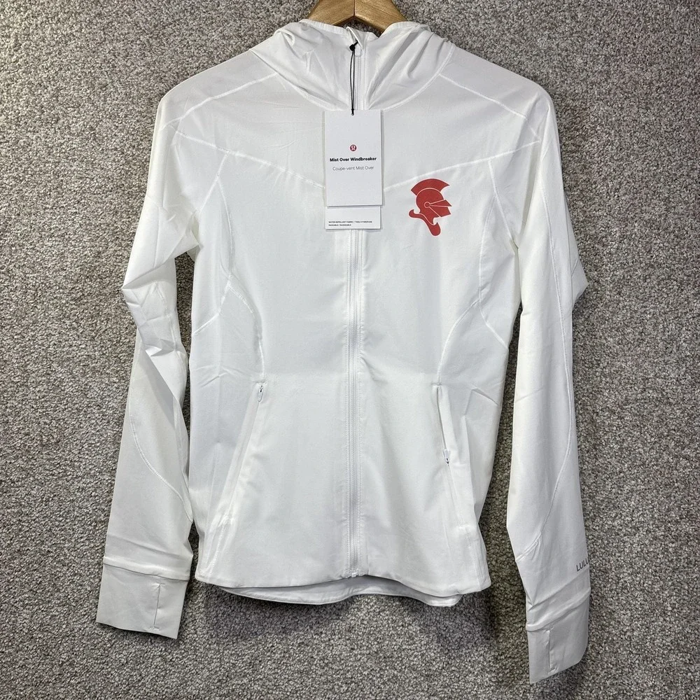 NWT Lululemon Mist Over Windbreaker Jacket Womens 6 White Hooded Lightweight‎
